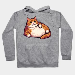 Orange fat cat meme pixel art Hoodie